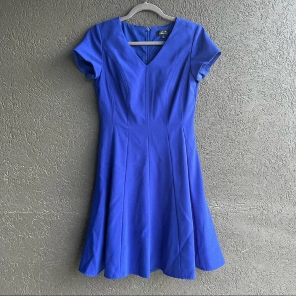 Tahari Cobalt Blue Fit and Flare Dress Size 4